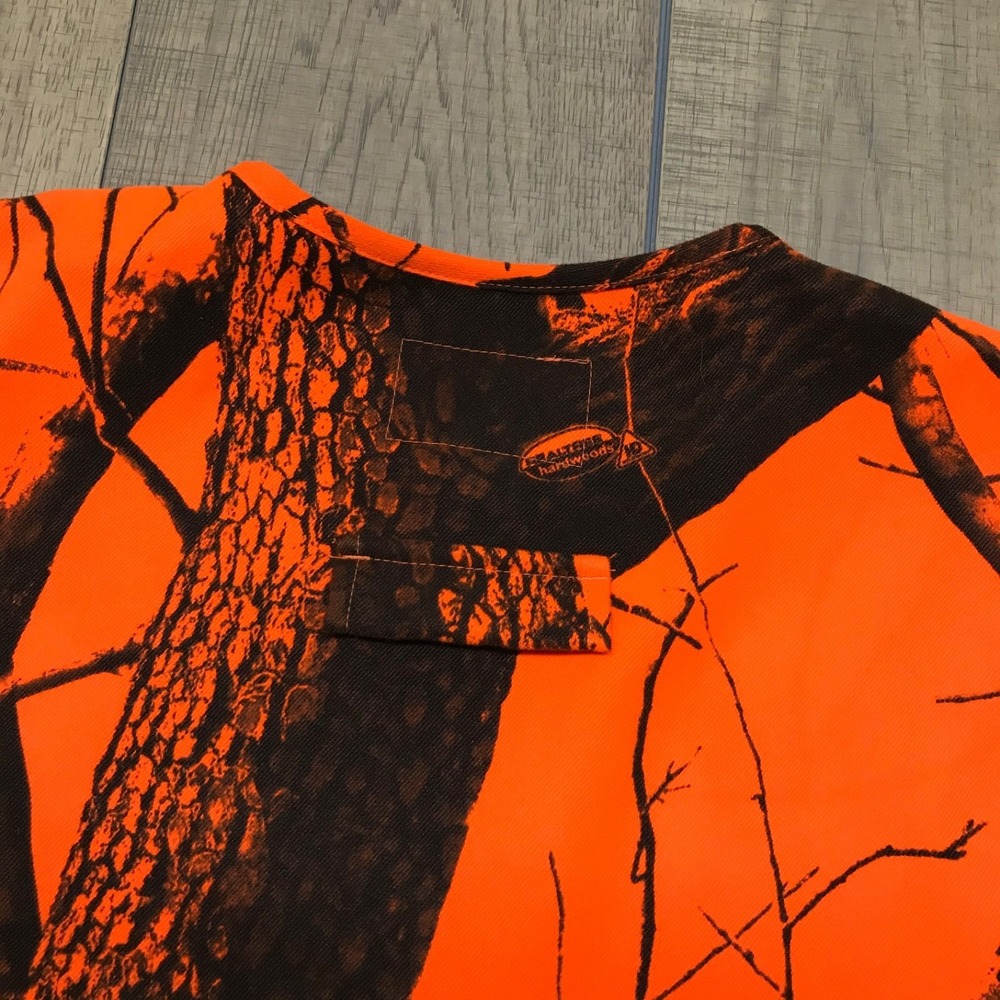 Vintage L.L. Bean Vest Mens M Blaze Orange Camo Realtree Hardwoods Blaze Hunting - Picture 7 of 11